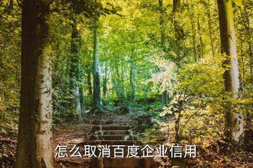 怎么取消百度企业信用