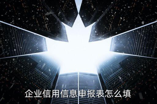 企业信用考核表怎么填图片，企业信用信息申报表怎么填