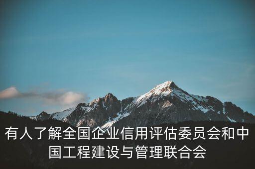 有人了解全国企业信用评估委员会和中国工程建设与管理联合会