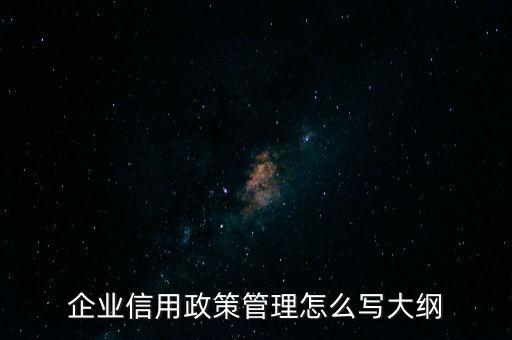 企业信用政策管理怎么写大纲