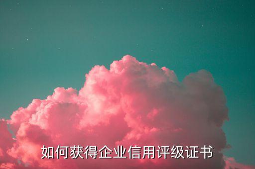 如何获得企业信用评级证书