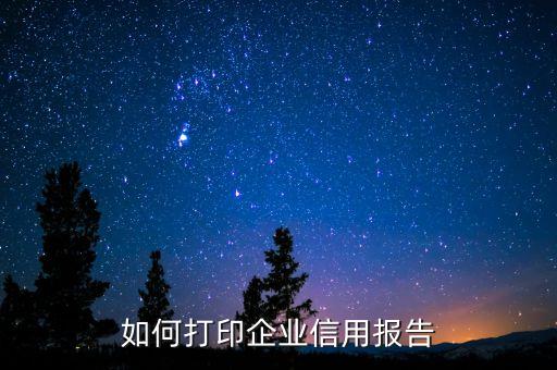 如何打印企业信用报告