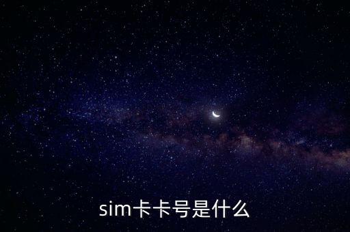 sim卡卡号是什么