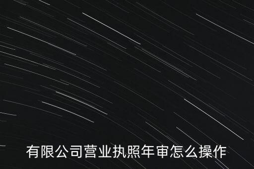 有限公司营业执照年审怎么操作
