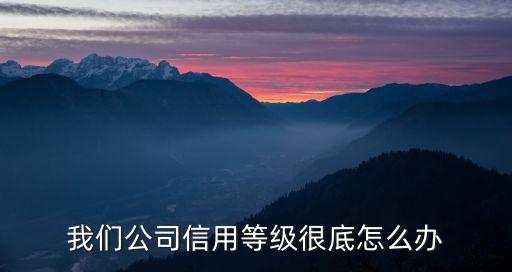 我们公司信用等级很底怎么办