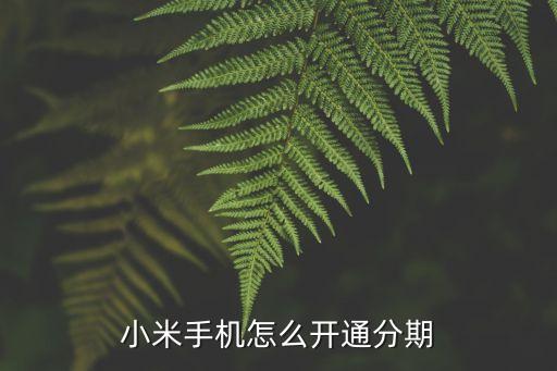小米分期怎么开通，小米分期购怎么开通