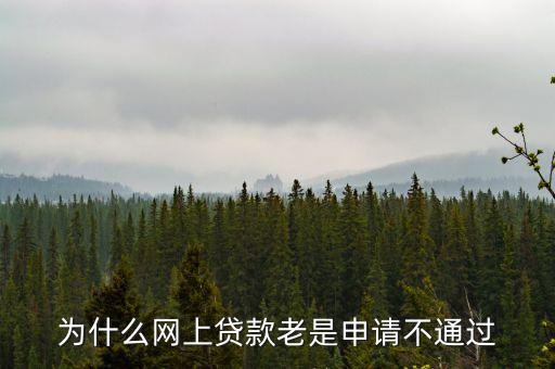 为什么网上贷款老是申请不通过