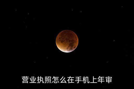 营业执照怎么在手机上年审