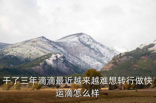 干了三年滴滴最近越来越难想转行做快运滴怎么样