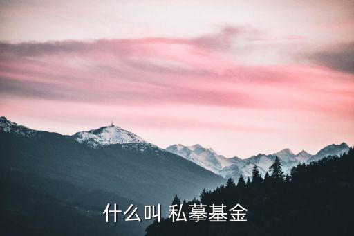 什么叫 私摹基金