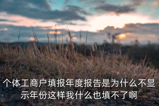 个体工商户填报年度报告是为什么不显示年份这样我什么也填不了啊