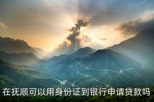 在抚顺可以用身份证到银行申请贷款吗