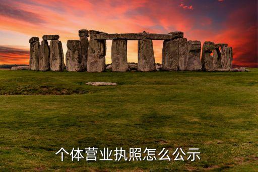 个体营业执照怎么公示