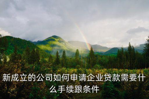 新成立的公司如何申请企业贷款需要什么手续跟条件