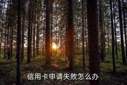 信用卡申请失败怎么办