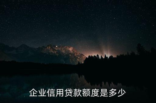 企业信用贷款最多贷多少钱，企业信用贷款额度是多少