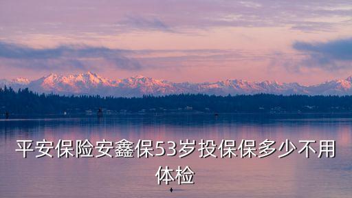 平安保险安鑫保53岁投保保多少不用体检