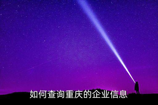 如何查询重庆的企业信息