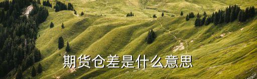期货仓差是什么意思