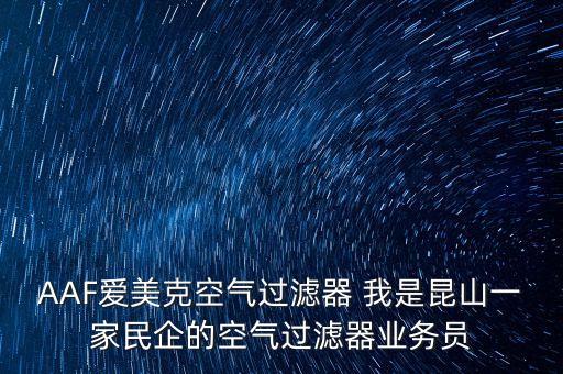 AAF爱美克空气过滤器 我是昆山一家民企的空气过滤器业务员