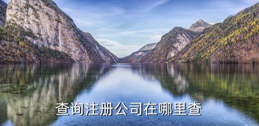 查询注册公司在哪里查