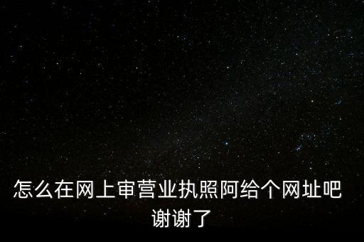怎么在网上审营业执照阿给个网址吧 谢谢了
