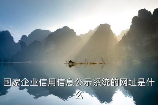 国家企业信用信息公示系统的网址是什么