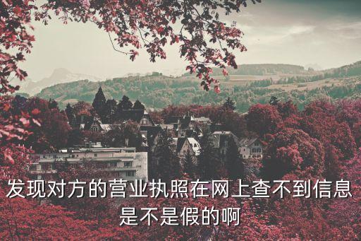 发现对方的营业执照在网上查不到信息是不是假的啊