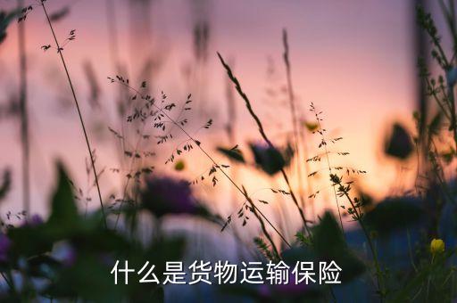 什么是货物运输保险