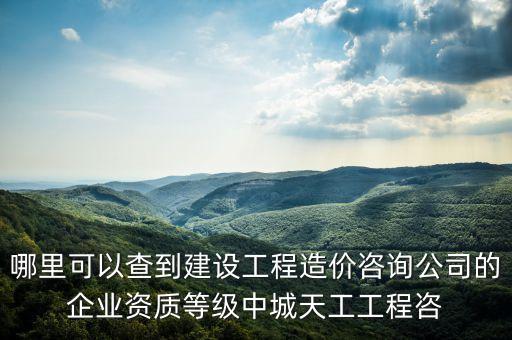 企业资质等级在哪查，企业资质等级怎样查