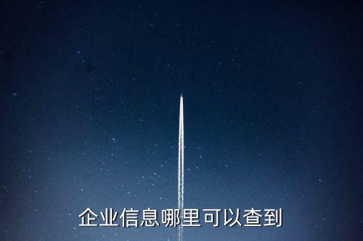 企业信息哪里可以查到