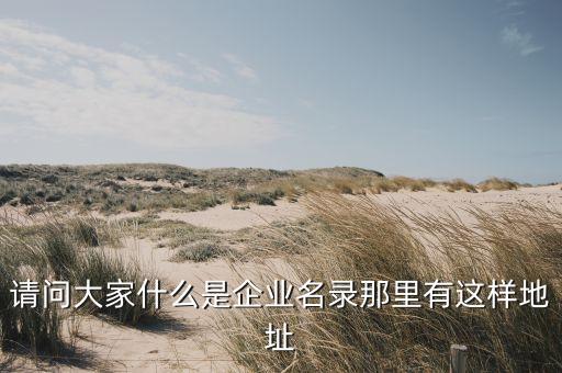 请问大家什么是企业名录那里有这样地址