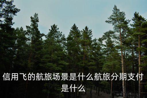 信用飞的航旅场景是什么航旅分期支付是什么
