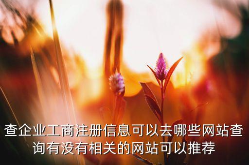 查企业工商注册信息可以去哪些网站查询有没有相关的网站可以推荐