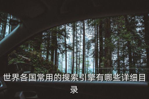 世界各国常用的搜索引擎有哪些详细目录