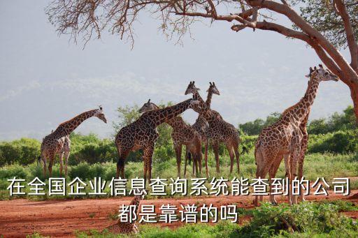 在全国企业信息查询系统能查到的公司都是靠谱的吗