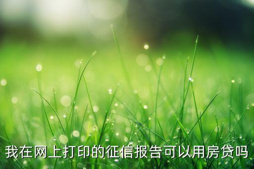 我在网上打印的征信报告可以用房贷吗