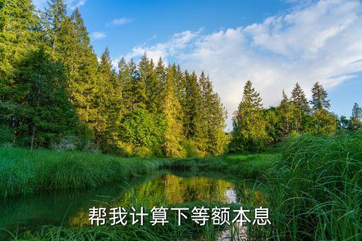 等额本息的计算器，帮我计算下等额本息