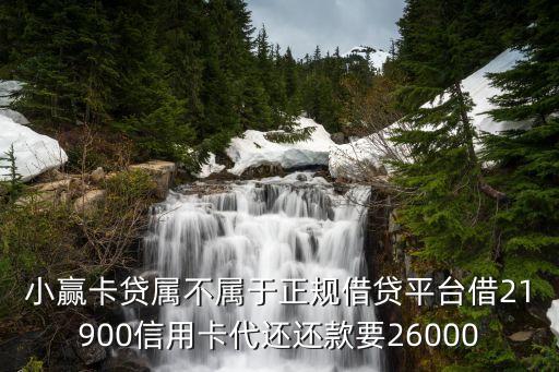 小赢卡贷属不属于正规借贷平台借21900信用卡代还还款要26000