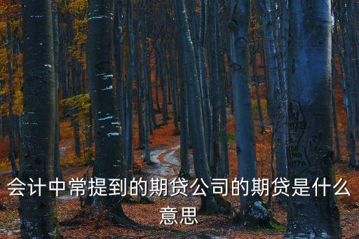会计中常提到的期贷公司的期贷是什么意思