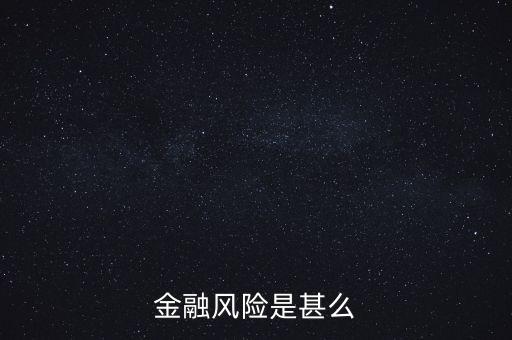 金融风险是甚么