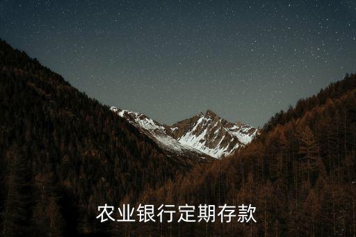 农业银行定期存款