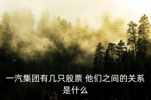 一汽集团有几只股票 他们之间的关系是什么