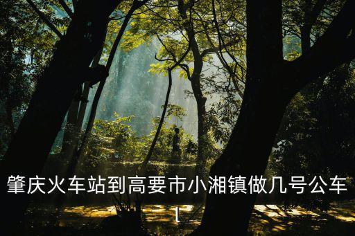 肇庆火车站到高要市小湘镇做几号公车l