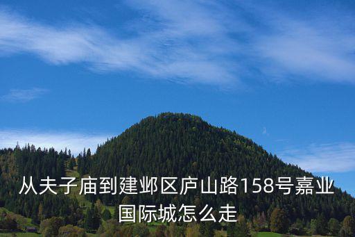 从夫子庙到建邺区庐山路158号嘉业国际城怎么走