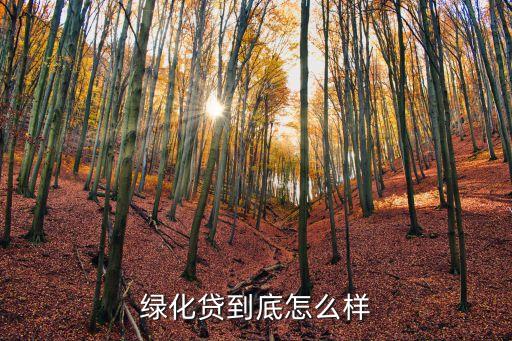 绿化贷到底怎么样