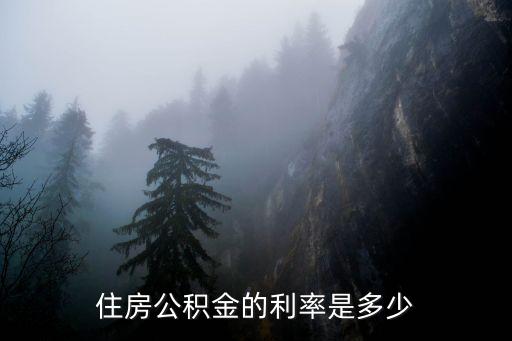 住房公积金的利率是多少