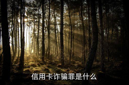 信用卡诈骗罪是什么
