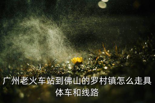 广州老火车站到佛山的罗村镇怎么走具体车和线路