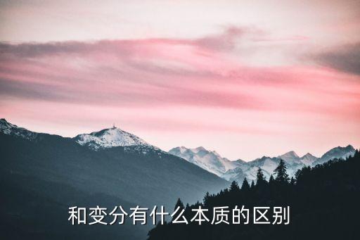 和变分有什么本质的区别